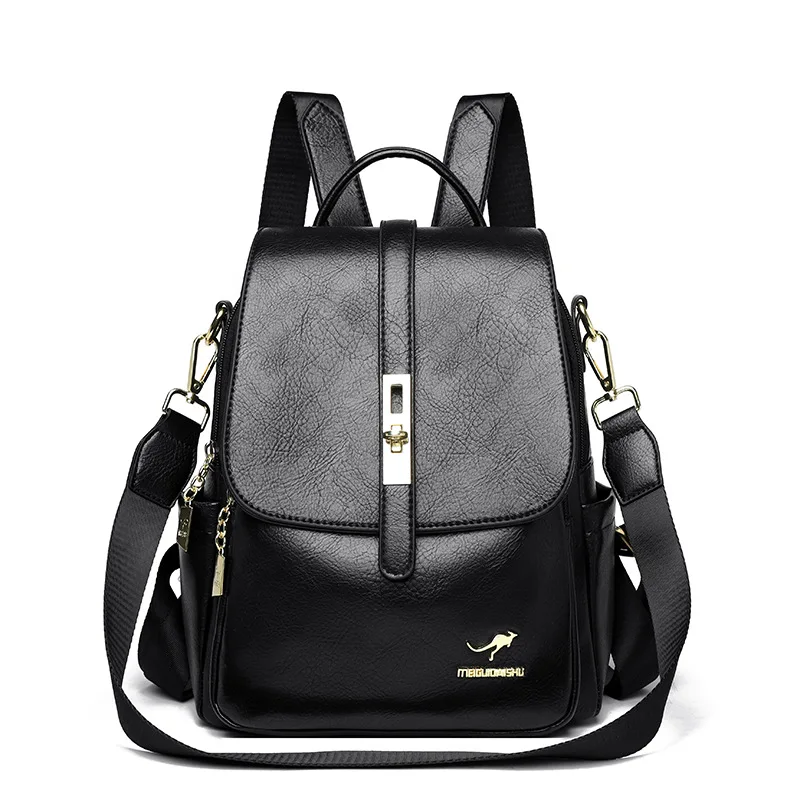 Genuine Leather Shoulder Bag Female Fashion Ladies Backpack Commuter Hundred Large Capacity Single Shoulder Bag