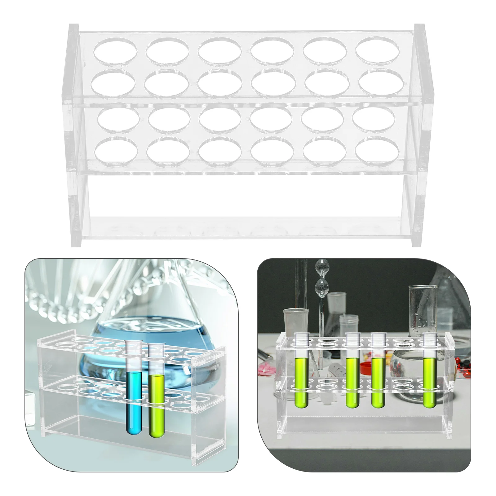 6 Holes Tube Rack Testing Tube Rack Clear Acrylic 25ml Tubes Hole 21mm Lab Equipment Storage ganizer Reusable Practical