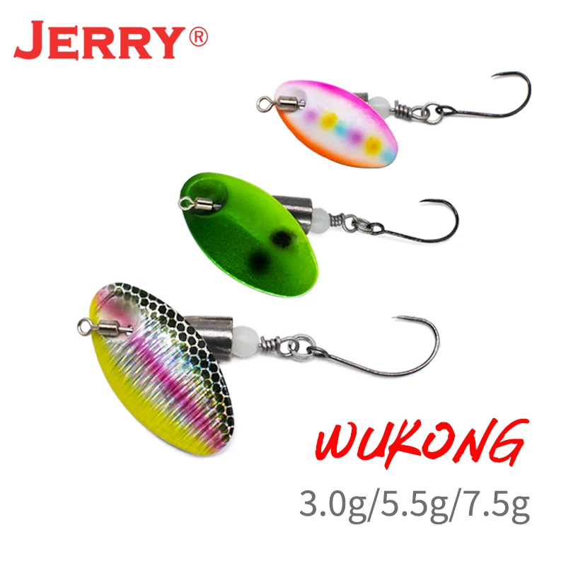 Jerry Wukong AR-S Spinner Bait Trout Fishing Spinning Tengsten Metal Rotating Blade Swival Arm Artificial Bait Perch Pike