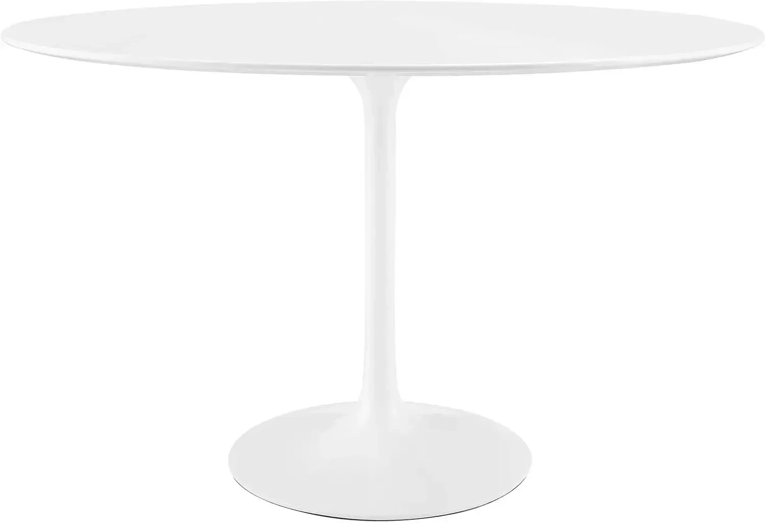 

Lippa 48" Mid-Century Modern Dining Table with Oval Top and Pedestal Base in White