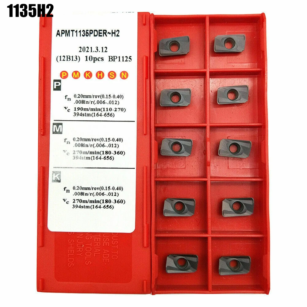 

APMT1604 and APMT1135 Carbide Inserts for H2 VP15TF with Easy Wrench Based Replacement System and Performance 10pcs