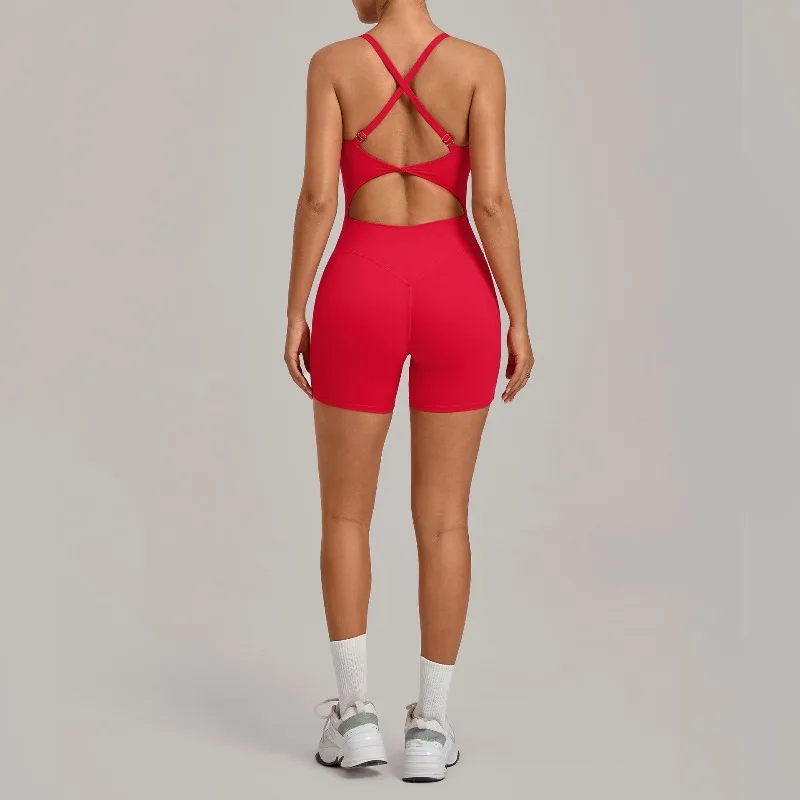 

Women's Seamless Yoga Jumpsuit Sports Gym Fitness One-piece Set Beautiful Back Sleeveless Training Running Workout Bodysuit