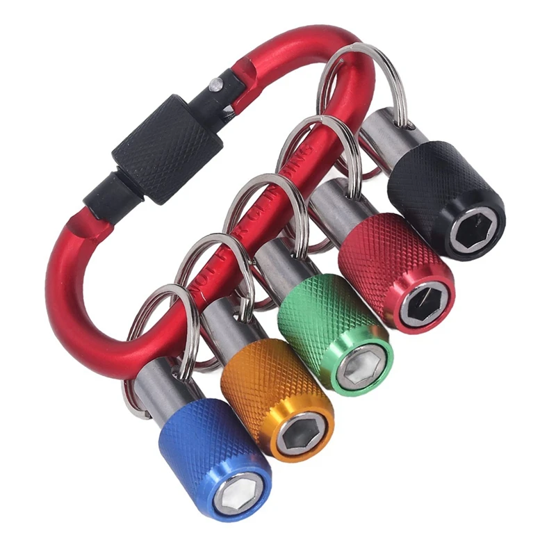 1/4 Bit Holder, Oxidation Resistant Good Compatibility Magnetic Socket Holder Metal Carabiner Portable Plating Easy To Use