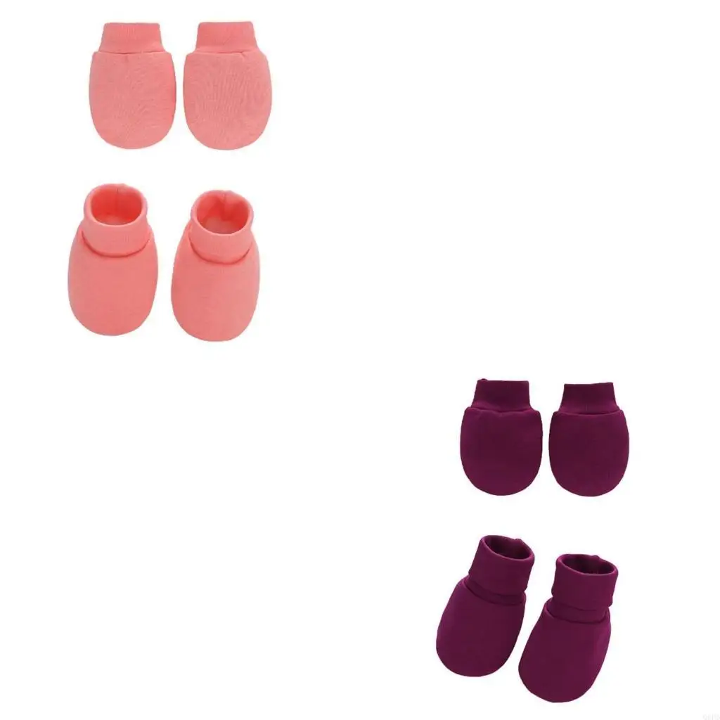 

2 пары варежек без царапин, комплект носков, перчатки против царапин, чехлы для ног, защита лица, мягкие хлопковые носки для