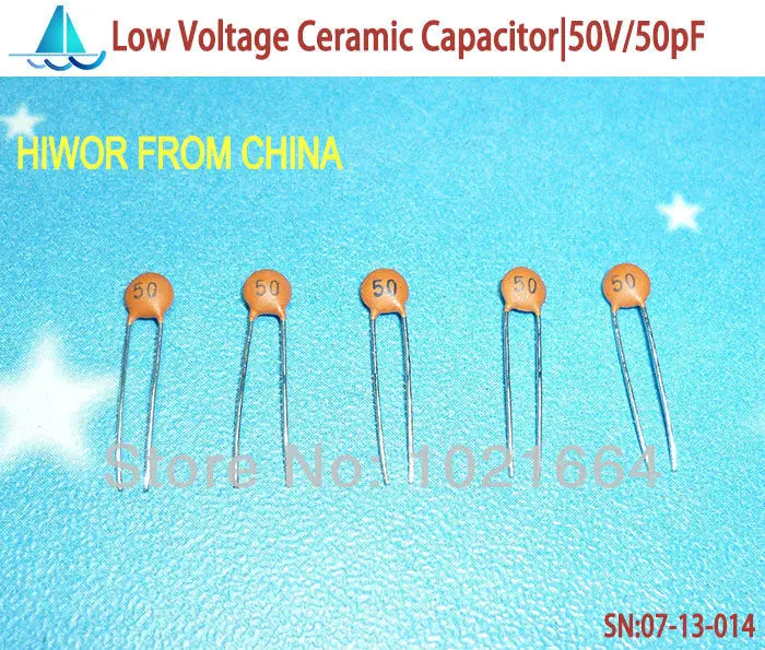 (1000pcs/lot)(Ceramic Capacitors|Low) 50V 50pF, Low Voltage Ceramic Disc Capacitor, TOL.10%