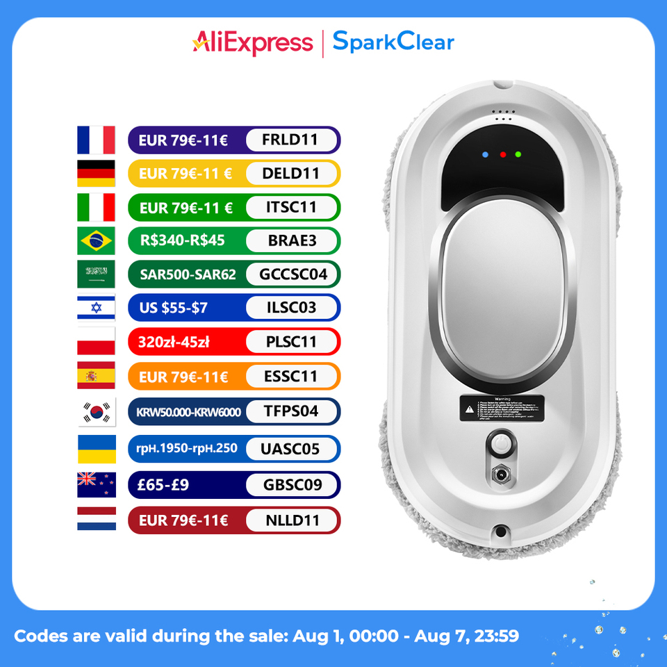  Electric Window Cleaning Robot 5600Pa Automatic & Remot Control Limpiacristales Vacuum Glass Washing Robot for Home Appliances 