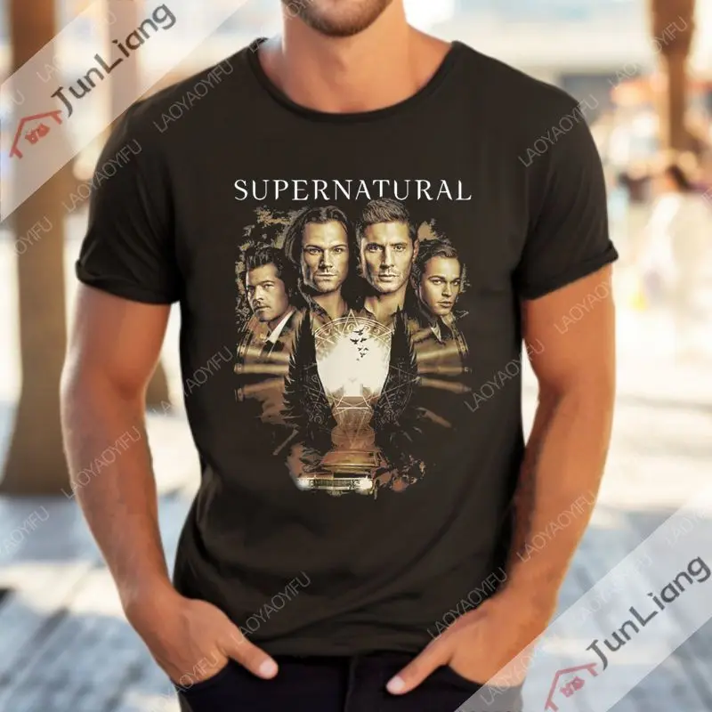 Supernatural TV Man T-shirt Demon Unique Polyester Shirt Harajuku Summer Short Sleeved 100% Cotton Sweatshirt New Trend