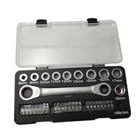 36Pcs Ratcheting Combination Wrench Set Sturdy Multipurpose 8-18mm Sockets