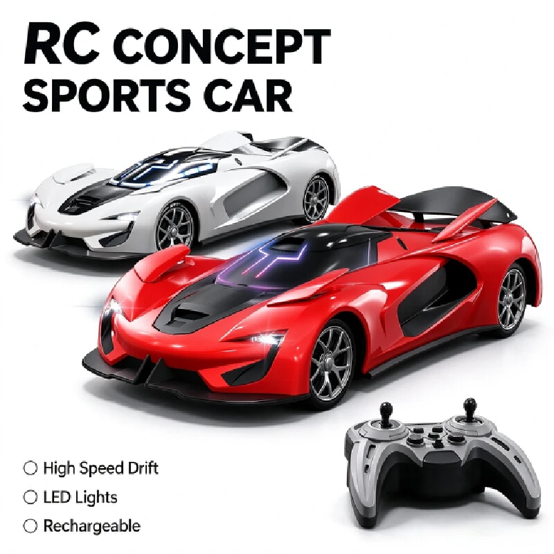 Generic Rc Drift Racing Car High Speed Remote Control Vehicle Rechargeable Durable Sport Road Model Toy