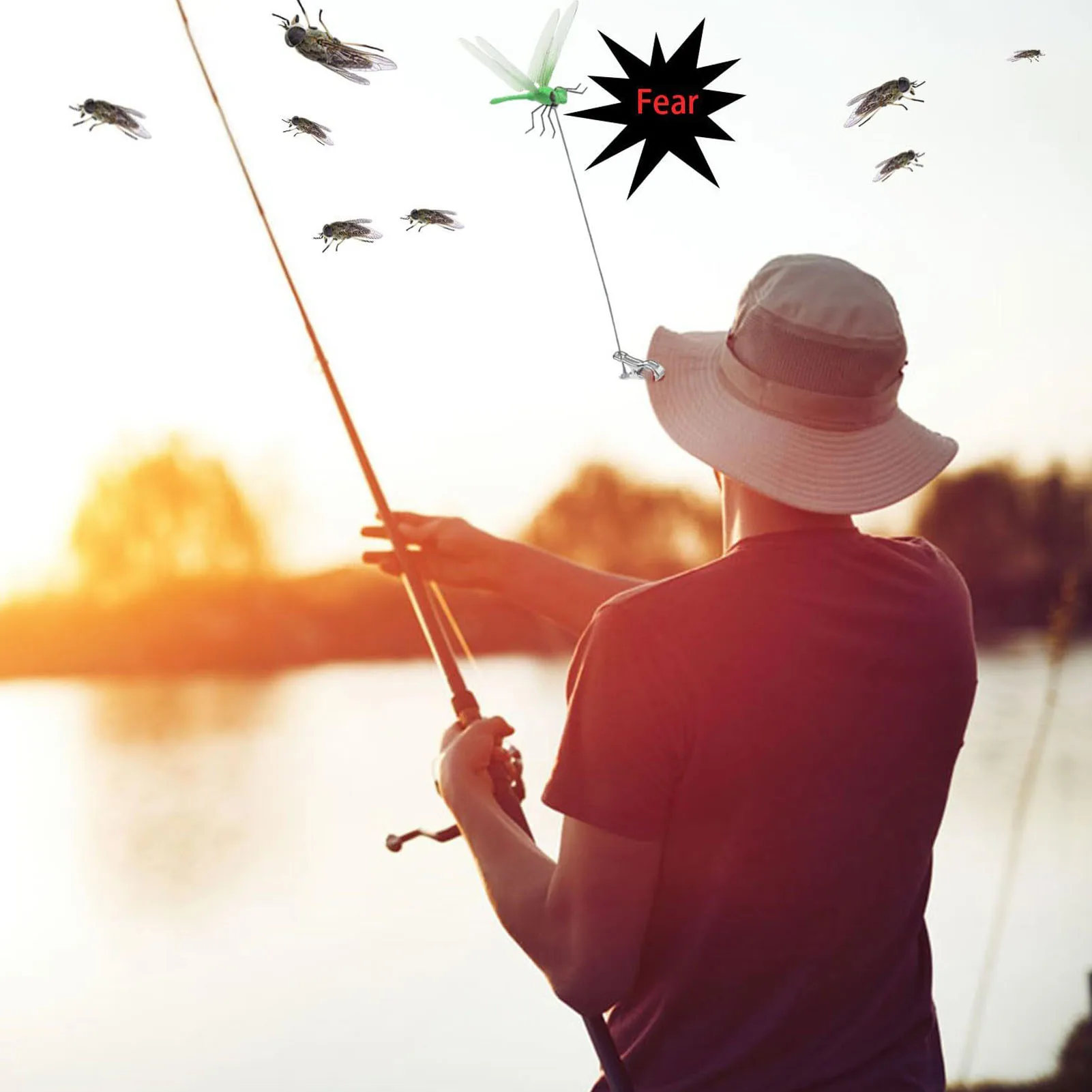 مقطع اليعسوب وهمية في الهواء الطلق ، مقاطع الزخرفية للحديقة ، الفناء ، الحرف اليدوية ، ماء ، 3d