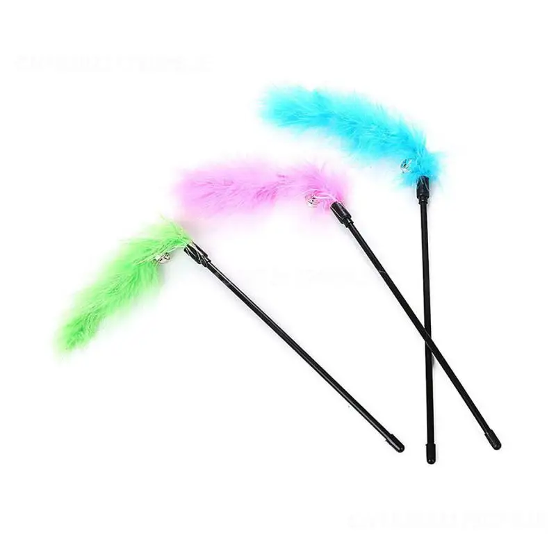 1/2/3PCS Cat Toy Teasing Engaging Durable Cat Toy Feather Addictive Pet Supplies Colorful Vibrant Pet Tool Supplies Interactive