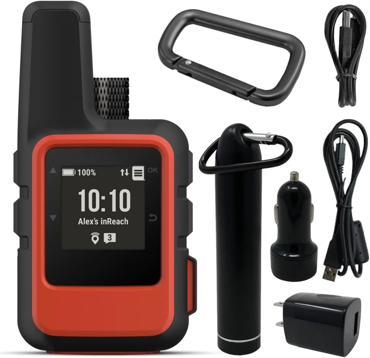 inReach Mini 2 Satellite Communicator (Flame Red) with Power Pack Bundle