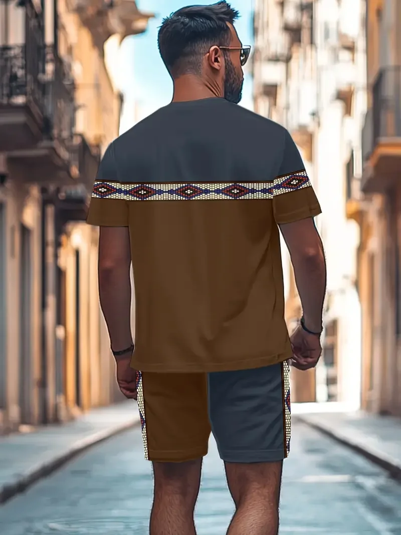 2025 outdoor activity 3D printed T-shirt set casual and comfortable T-shirt Leisure party attire Hip hop street style 