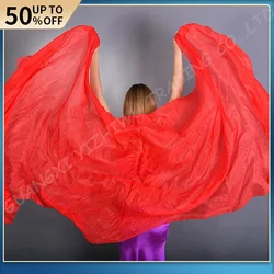 Belly Dance  Natural Real Silk Veil 100% Real Silk Belly Dance Accessory Hand Made Scarf Shawls Belly Dancer Performance Prop