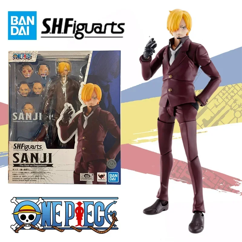 

Bandai Original S.H.Figuarts SHF ONE PIECE SANJI Roronoa Zoro Monkey D. LuffyAnime Action Figure Finished Model Kit Toy Gifts