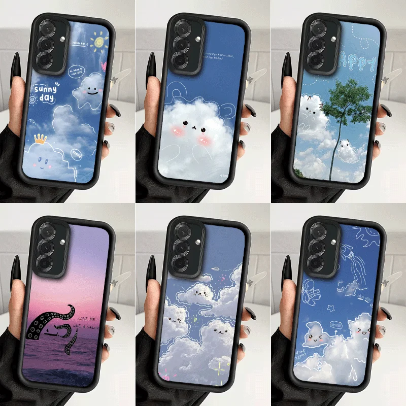 Summer Vibes Doodle Art Sky Shockproof Phone Case For Samsung A13 A14 A15 A16 A17 A33 A34 A35 A36 A37 A53 A54 A55 A56 A57 A23 A2