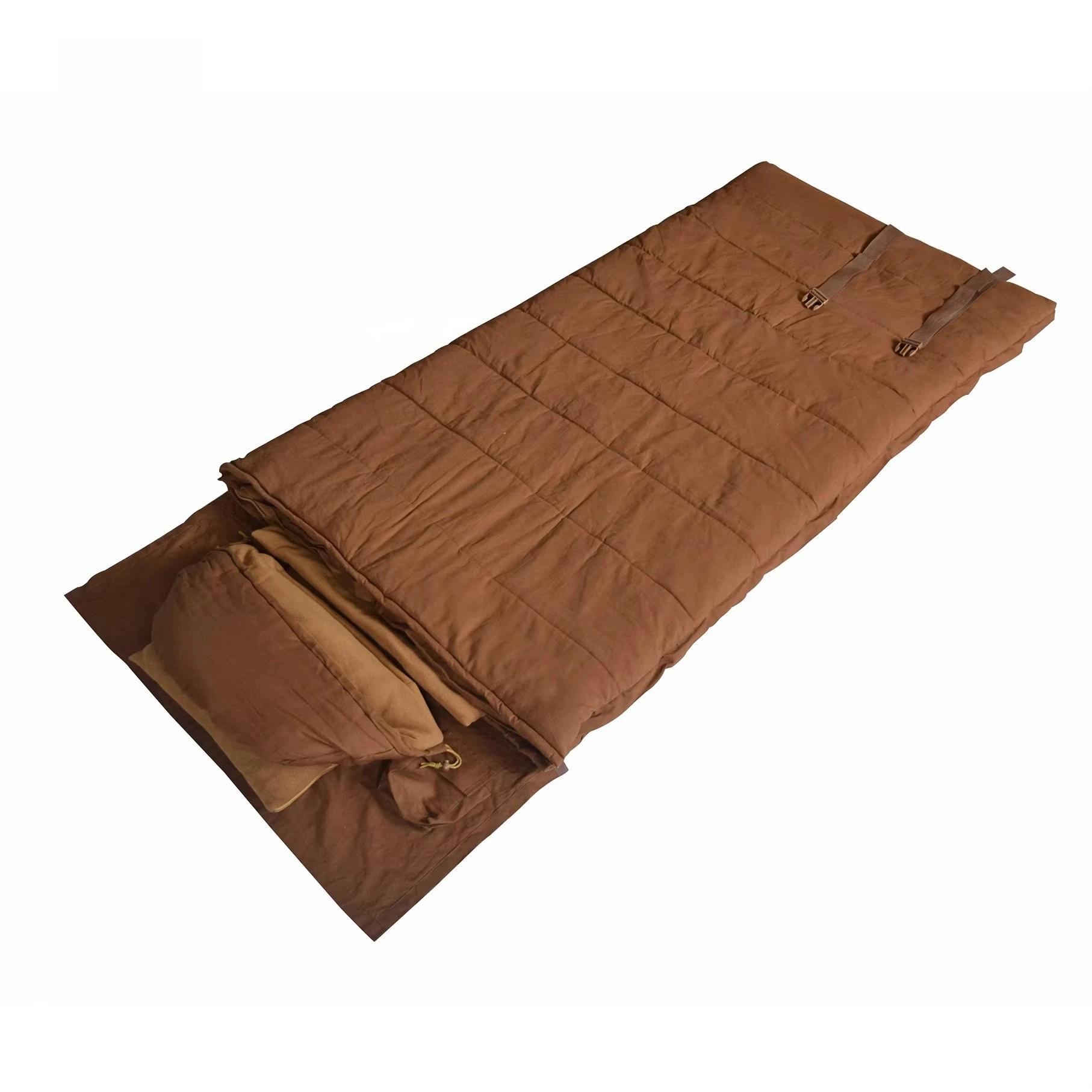 

Hot Sale Big Luxurious Waterproof 100% Cotton Canvas Sleeping Bag 8.3kg Canvas Sleeping Bag with Pillow
