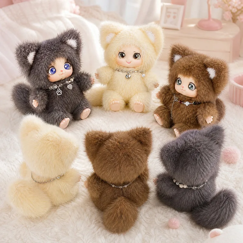 Kawaii Fox Plush Toy Fox Vinyl Face Plush Stuffed Animals Colorful Fox Christmas Birthday Gift for Kids and Friends view 5