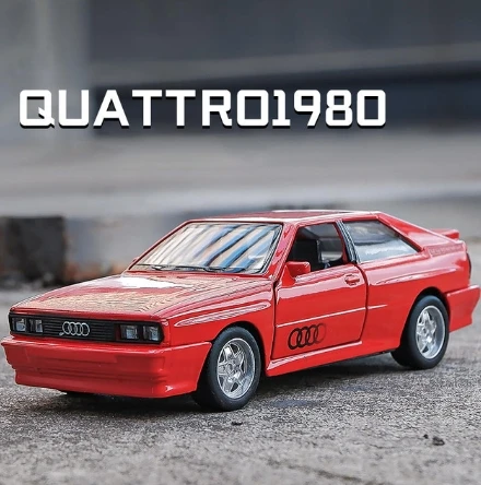 

New 1:36 1980 Audi Quattro alloy vintage car model with soundless decorations Diecast Metal Alloy Model Car Toys For Gift