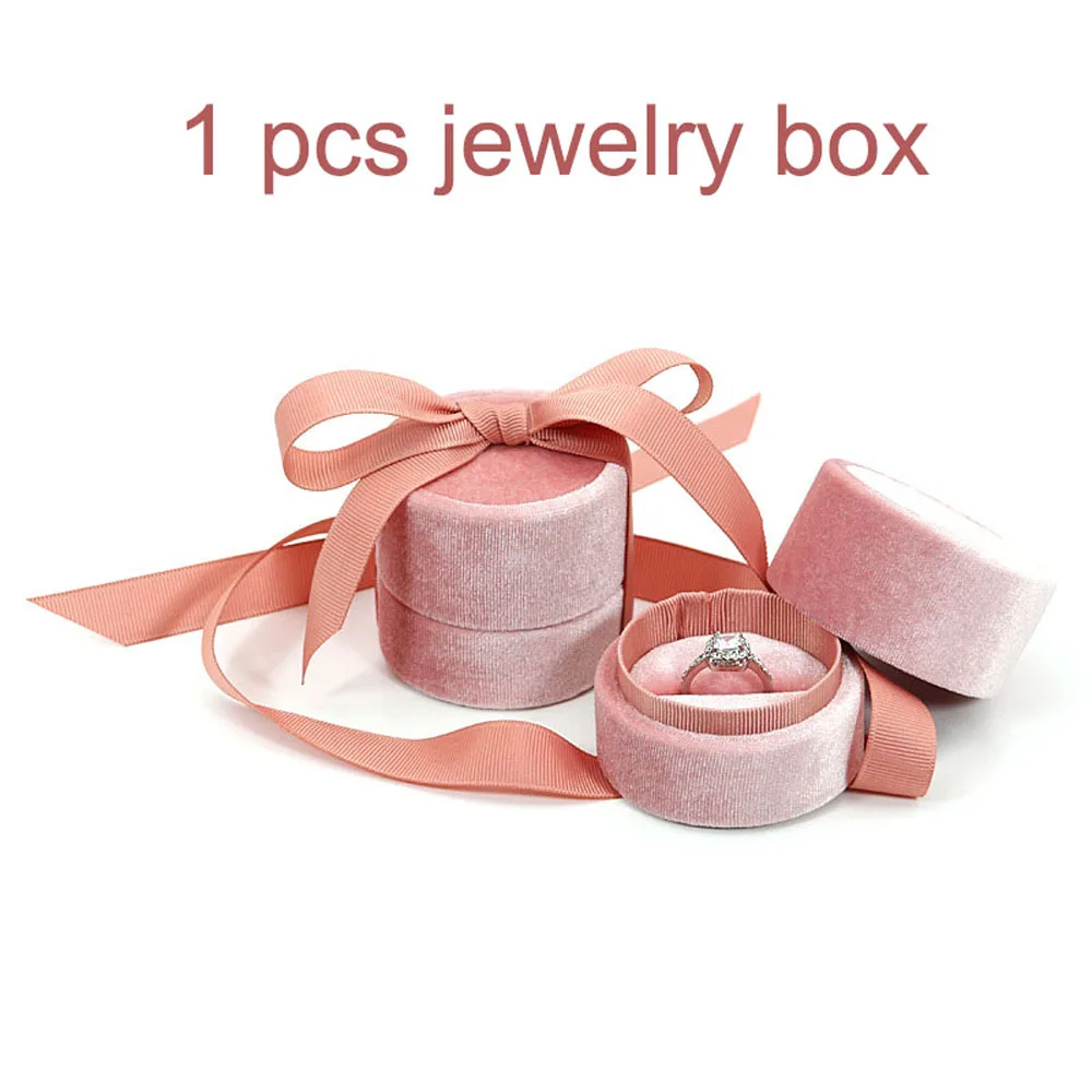 

Handmade Pink Color Velvet Wedding Gift Box Engagement Ring Fashion Accessories Displays Box Jewelry Box Jewelry Display