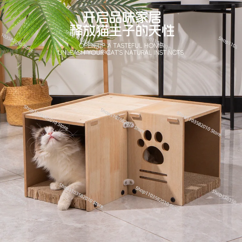 Cat scratching board, cat nest, wear-resistant and non-chipping, universal in all seasons, vertical integrated corrugated
