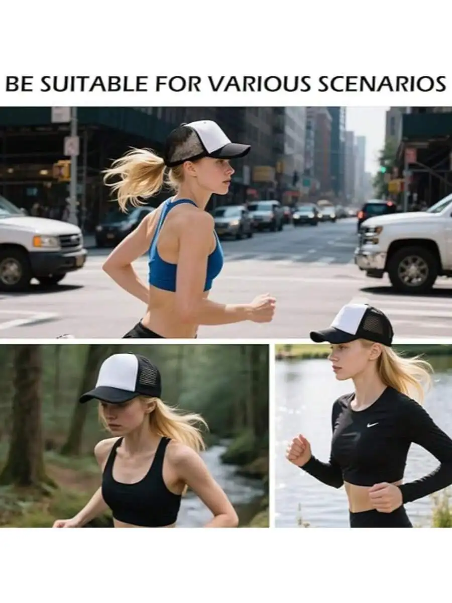 

Trucker Hat With Mesh Back Adjustable Snapback Cap For Outdoor Sports Casual Wear
