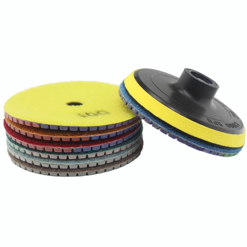 Colorful Diamond Wet Polishing Pad 4 Inch 100mm For Marble Granite Engineered Stone Grinding Diamond Tool