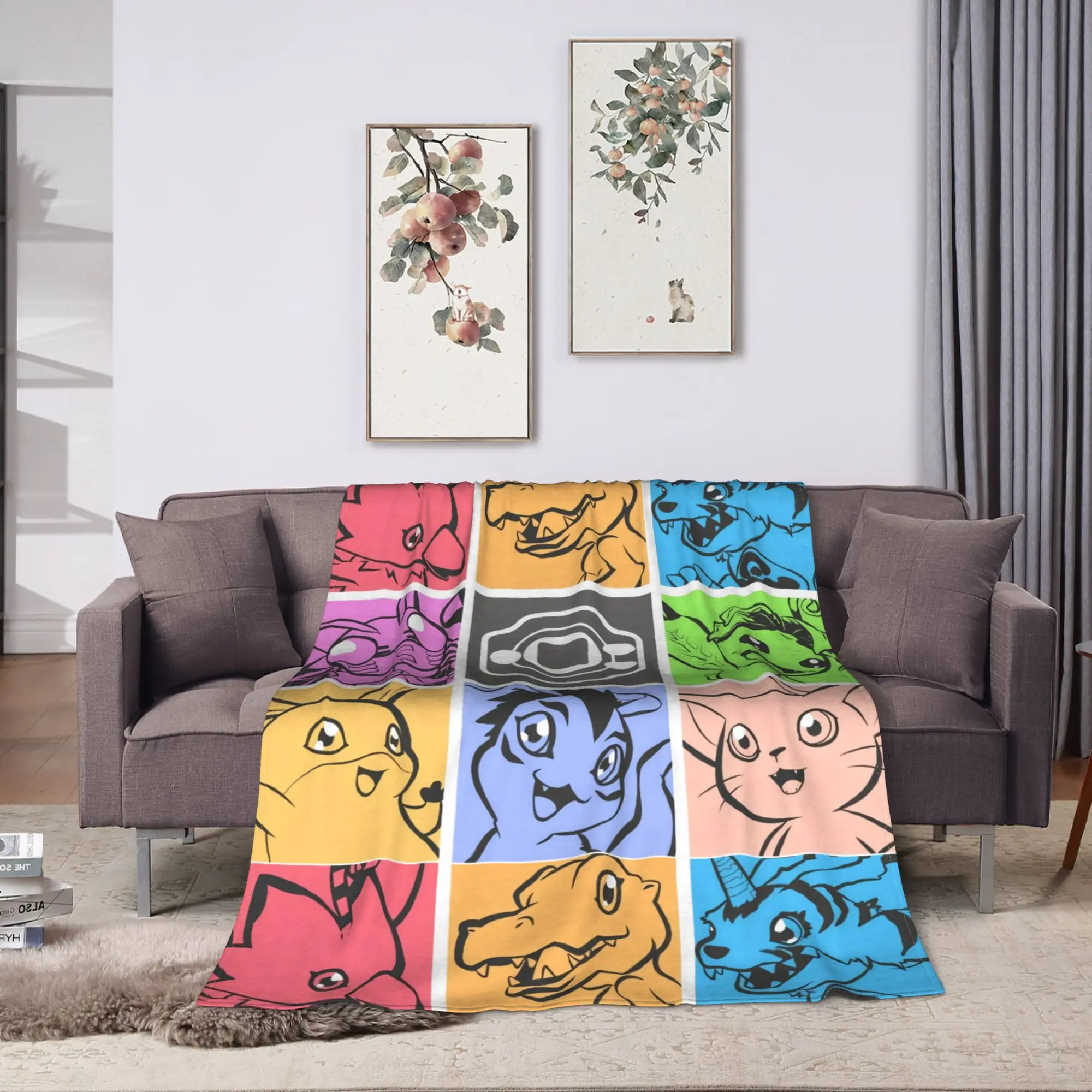 Warm Soft Blankets Kids Adult Travel Anime Digimon Adventure Throw Blanket  Flannel Bedspread For Bedroom Sofa Bed Cover