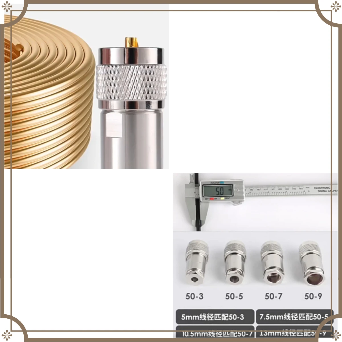 5 pcs/set for 50 ohm, coaxial cable 50-3 -5 -7 -9 feeder connector, mounting type M male, thick needle