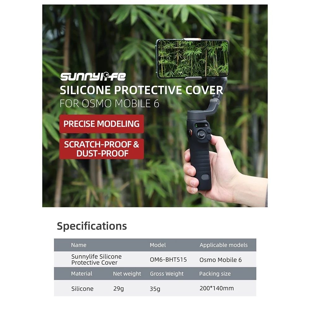 A88M ソフトシリコンハンドルアンチスクラッチカバー DJI OSMO Mobile 6 耐久性のあるケースプロテクタージンバル保護用、ブラック