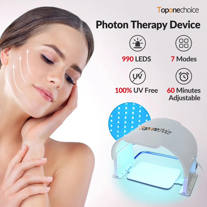 

7 Colors 990pcs Led Soft Silicone Photodynamic Body Face Beauty Therapy Machine for Skin Care Firming Whitening Anti-aging