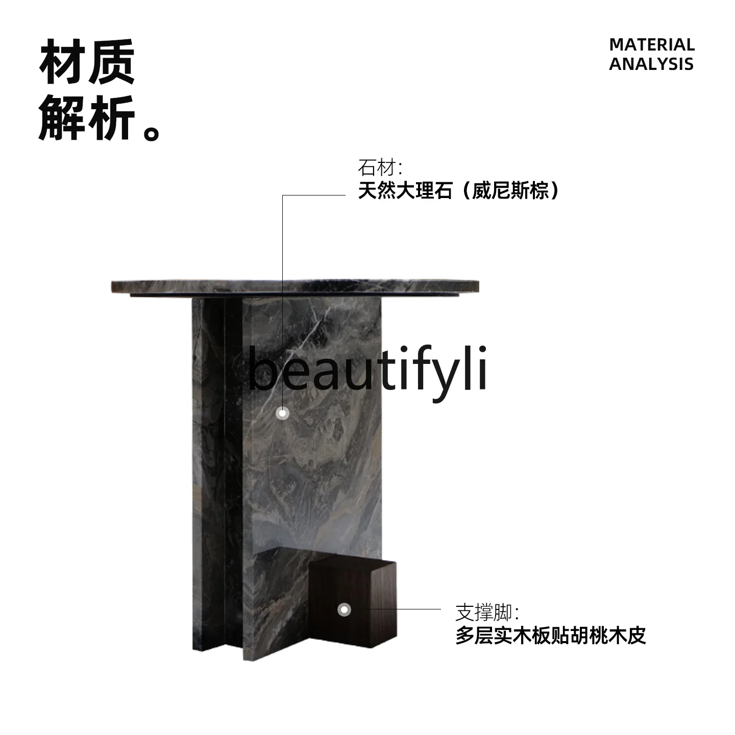 

HMarble Side Table Creative Personality Corner Table Italian Minimalist Style Round Sofa Side Table