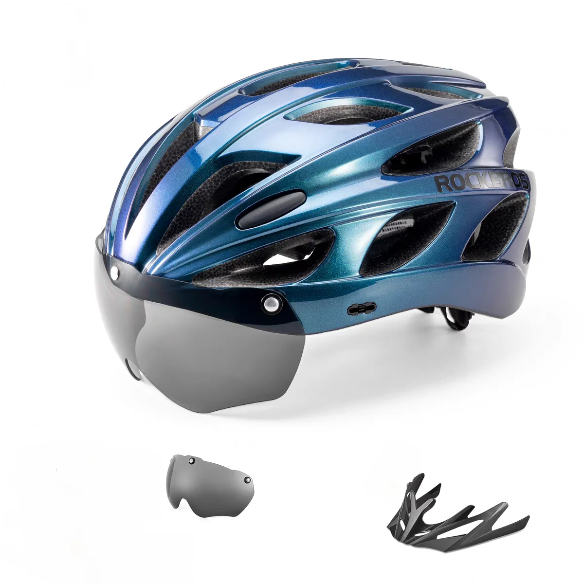 

Дышащий велосипедный шлем градиентного цвета для мужчин и взрослых — шлем для горного велосипеда с очками, встроенное защитное снаряжение