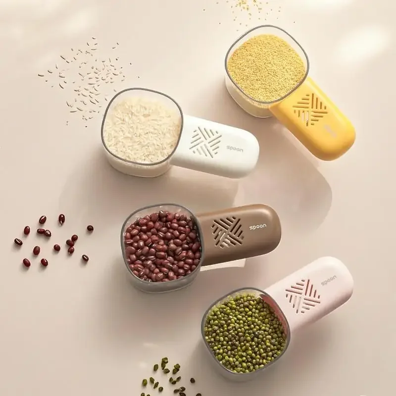 

Kitchen Rice Scoop Multifunctional Moisture And Insect Prevention Grains Digging Noodle Scoop With Scale Measuring Scoop