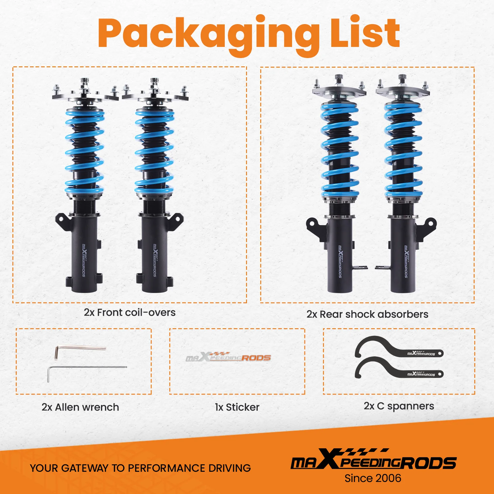 

24 Ways Adjustable Damper Force Coilover For Hyundai Coupe Tiburon 2003-2008