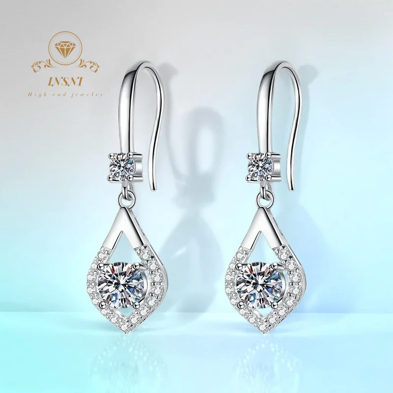 

Роскошные серьги-капли с муассанитом 1 карат, сертифицированные GBA, серебро S925, сверление в корейском стиле, женские ювелирные изделия премиум-класса, бесплатная подарочная коробка