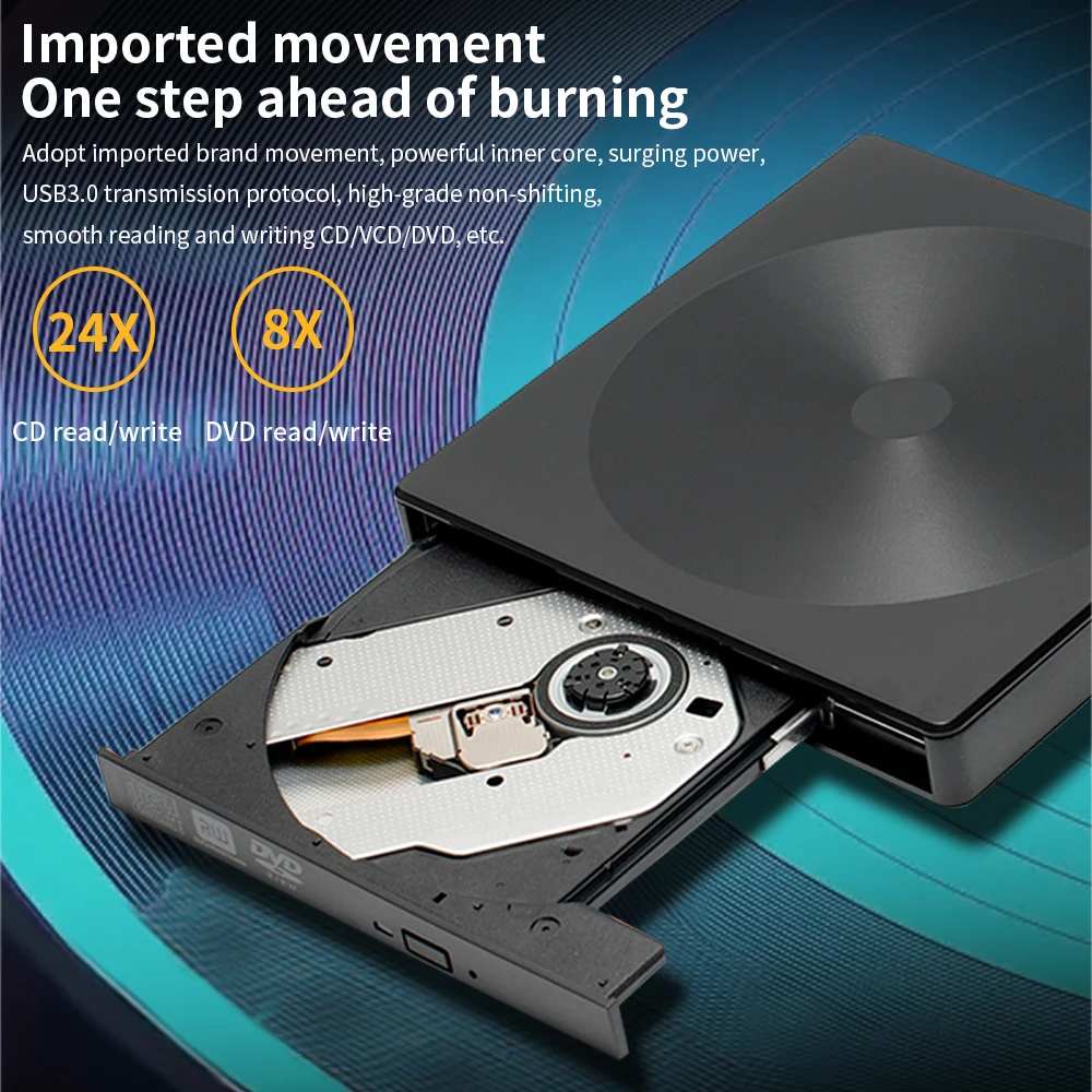 TISHRIC External DVD CD Burner Drive USB 3.0 Type C DVD CD  RW Drive Writer Burner Optical Player PC Laptop Tablet DVD Player