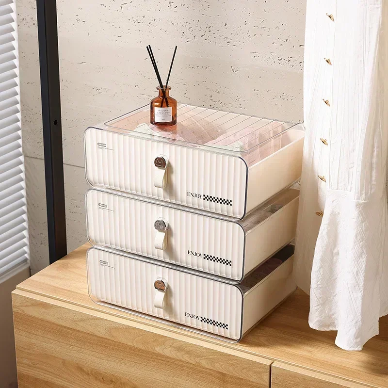 Stable Underwear, underwear storage box, drawer type clothing, socks artifact, dust-proof three-in-one finishing box