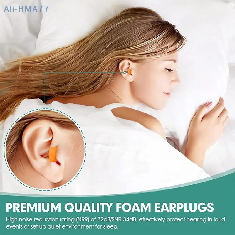 10Pairs Soft Orange Foam Ear Plugs Tapered Travel Sleep Noise Prevention Earplugs Reduction For Sleeping