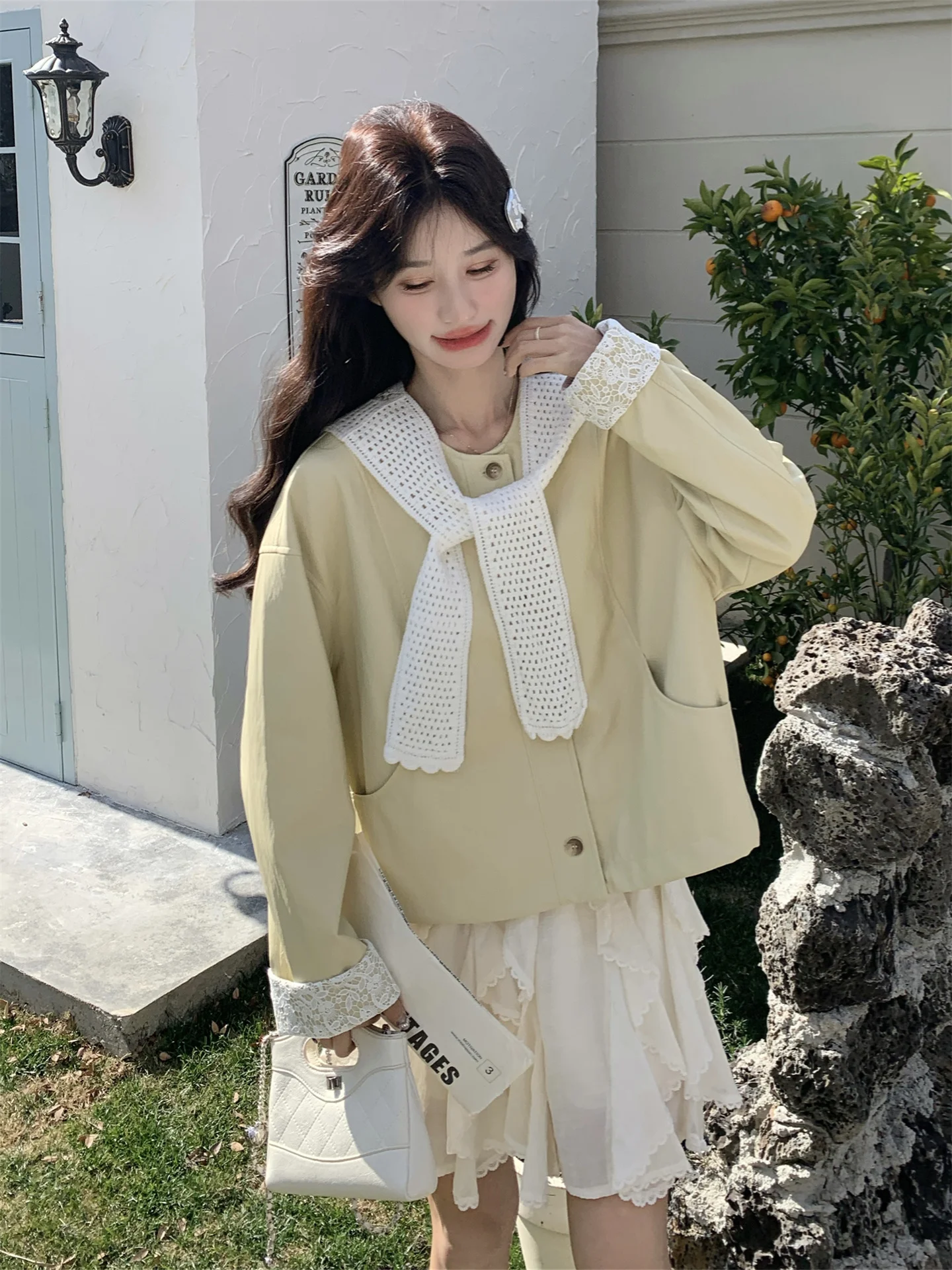 gilet-en-dentelle-tricote-jaune-pour-femme-nouvelle-collection-printemps-automne-design-elegant-respirant-en-fibre-de-polyester