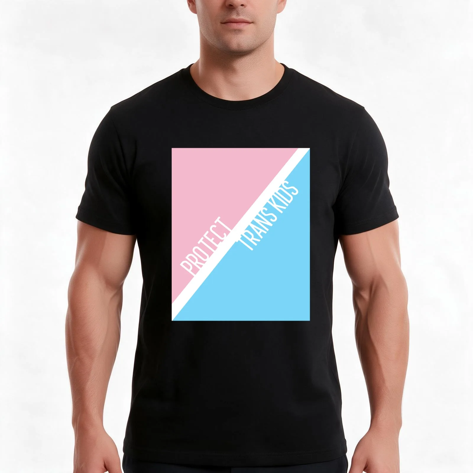 Protect Trans Kids T-Shirt, Summer Casual Cotton Tee, Oversized Streetwear Tops, Vintage Graphic Print, Loose Fit Short Sleeve