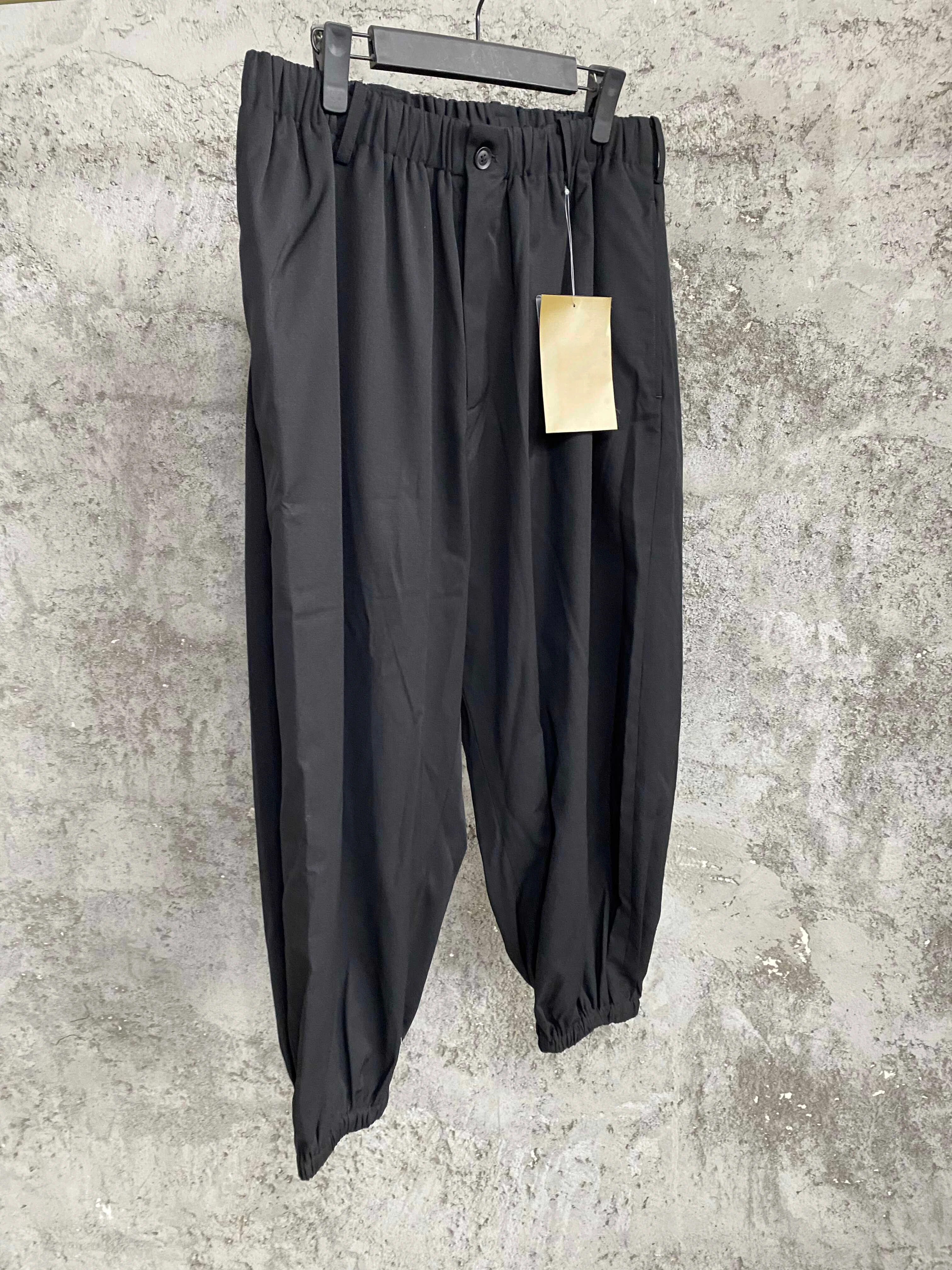 

TOP-YAMAMOTO drawstring wool casual work pants Men's zipper Slim drawstring trousers