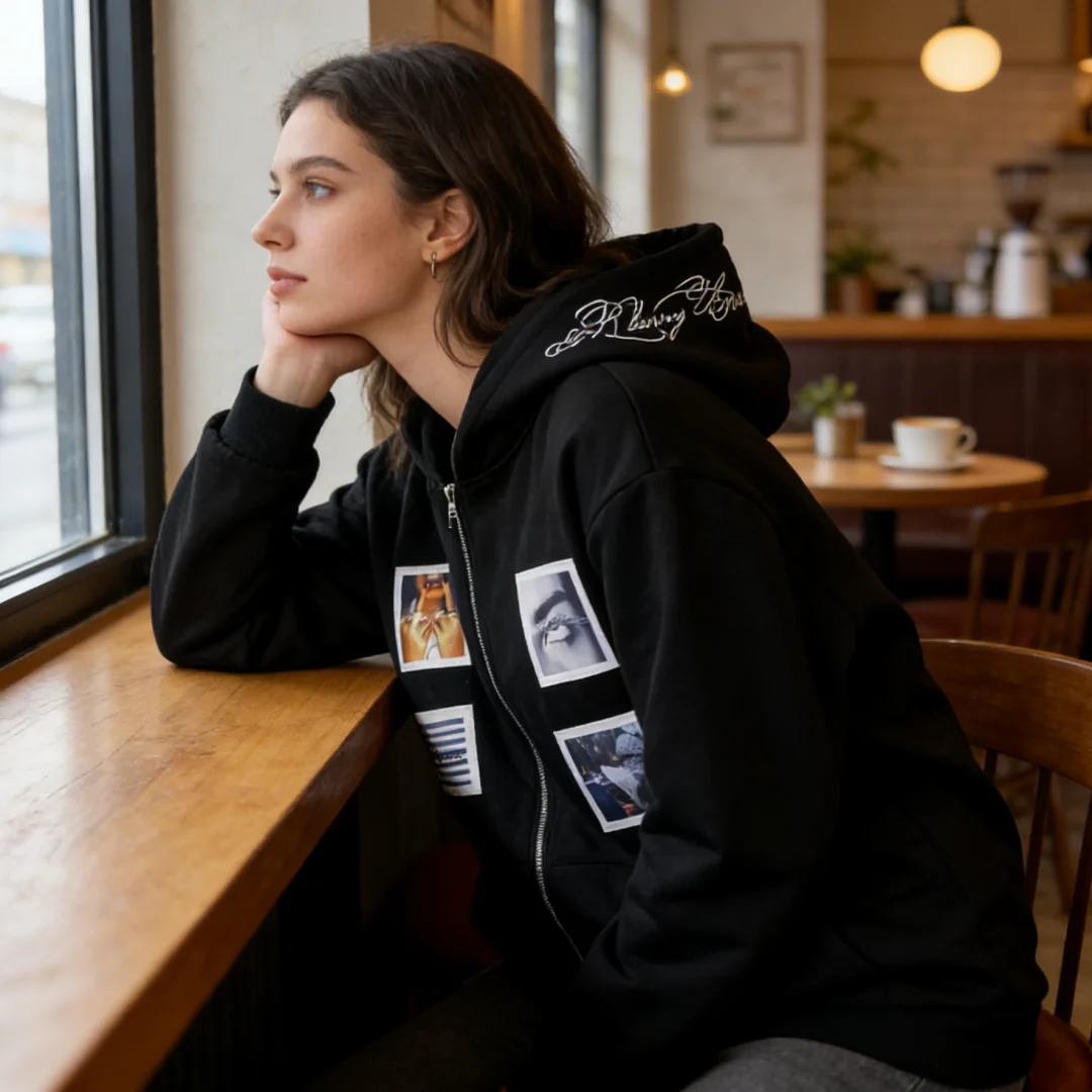 

Унисекс кардиган с капюшоном в стиле Y2K с вышивкой, свободный крой, нишевый дизайн, повседневная уличная одежда