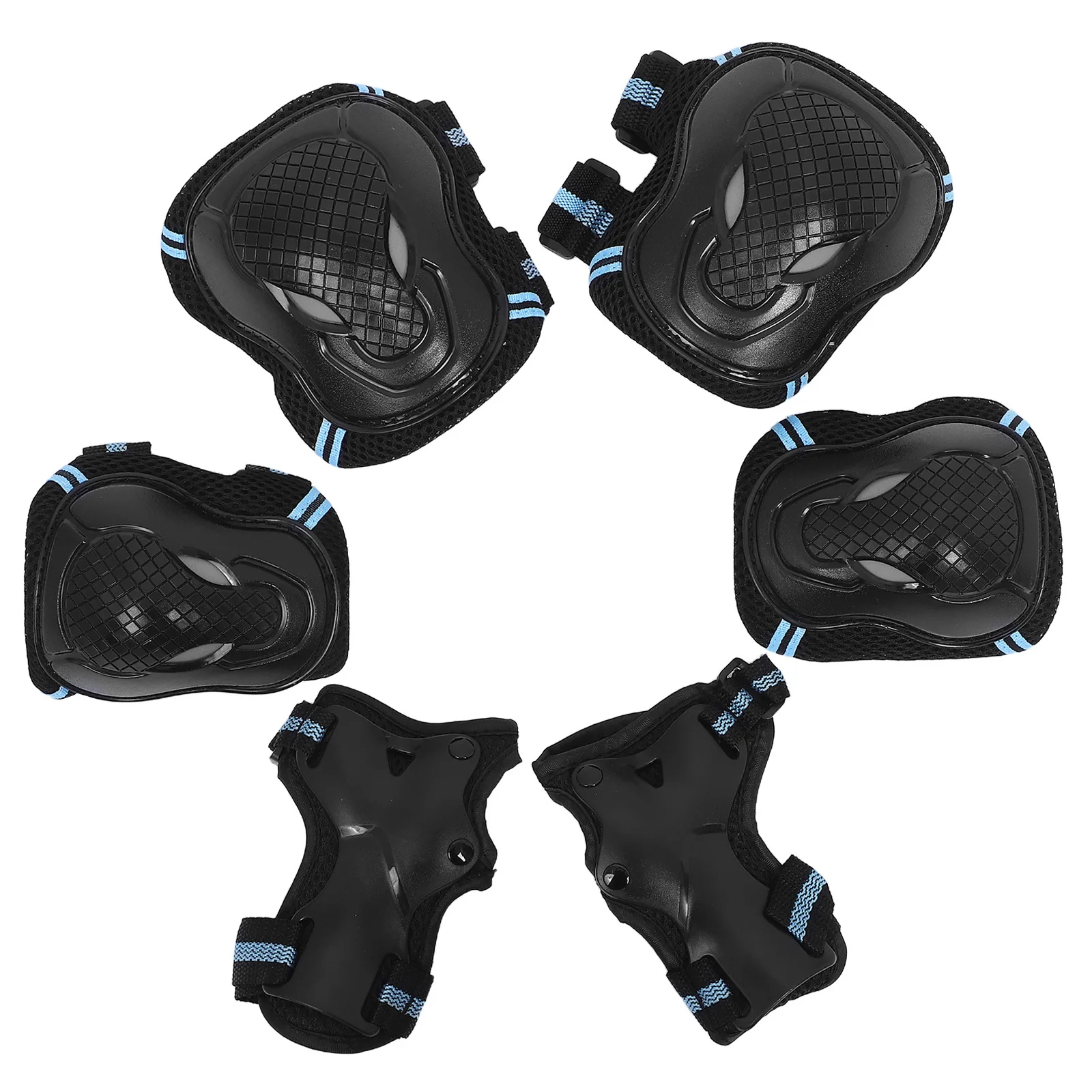

1Set Protective Gear Kit for Skateboard Cycling Knee Elbow Hand Guards Shockproof Lightweight Safety Pads for Outdoor