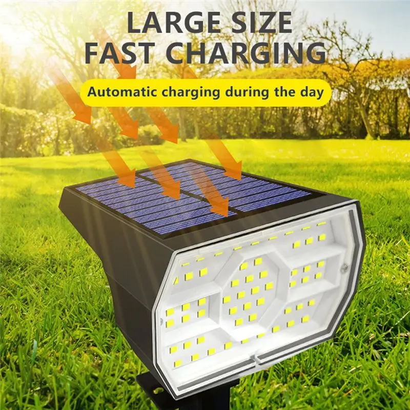 A44Z-Solar Spot Light 56 LED Outdoor Solar Landscape Spotlights Waterproof 3 Modes Garden Light For Door Backyard Garage