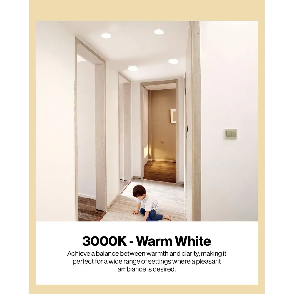 Светодиодные лампочки BR30 встраиваемые, внутренний прожектор, 850 люмен, 11 Вт, 3000 К, теплый белый, энергоэффективная замена 65 Вт