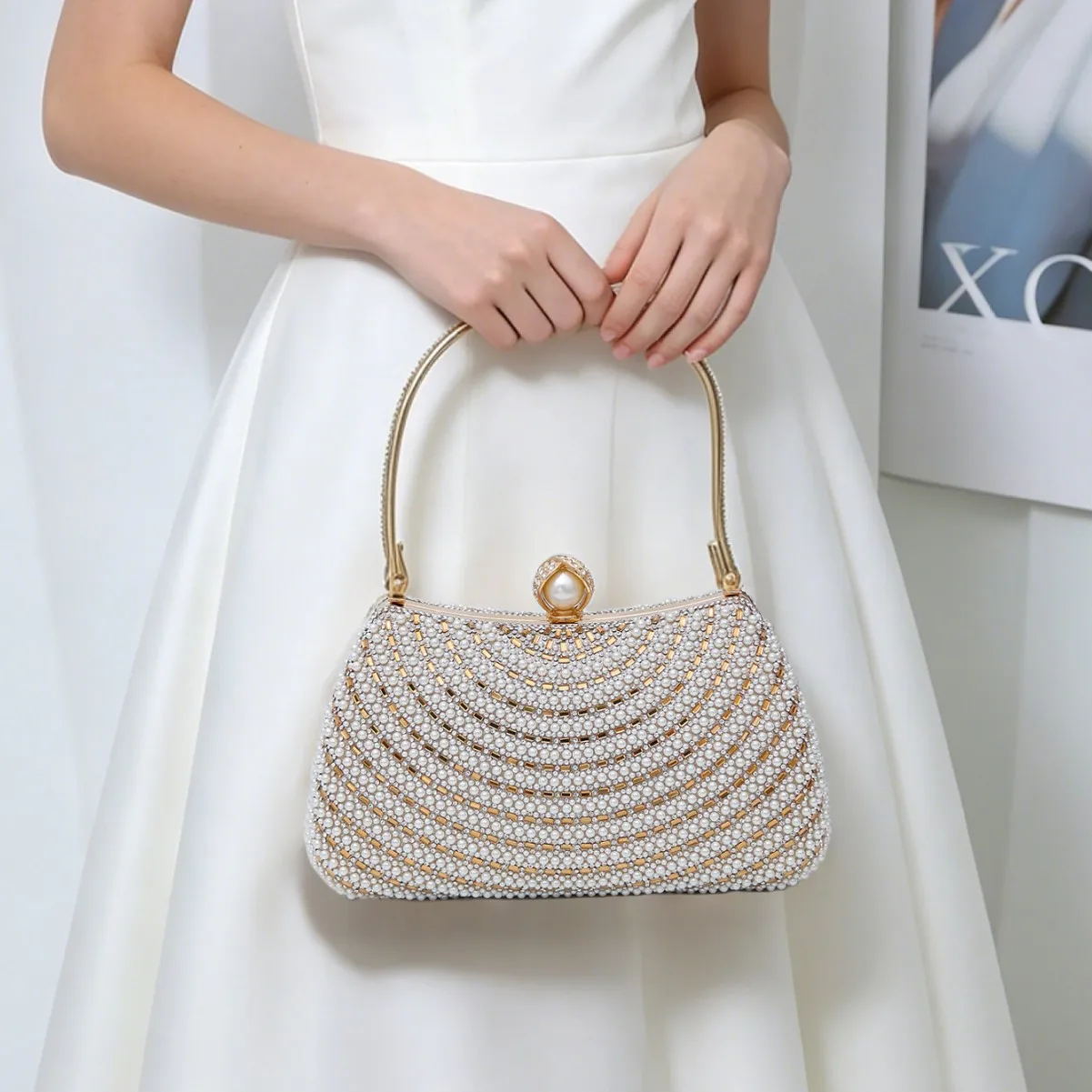 Trendy and elegant pearl bags, daily versatile dresses, dinner parties, handbags, shoulder bags, light luxury dinner bags