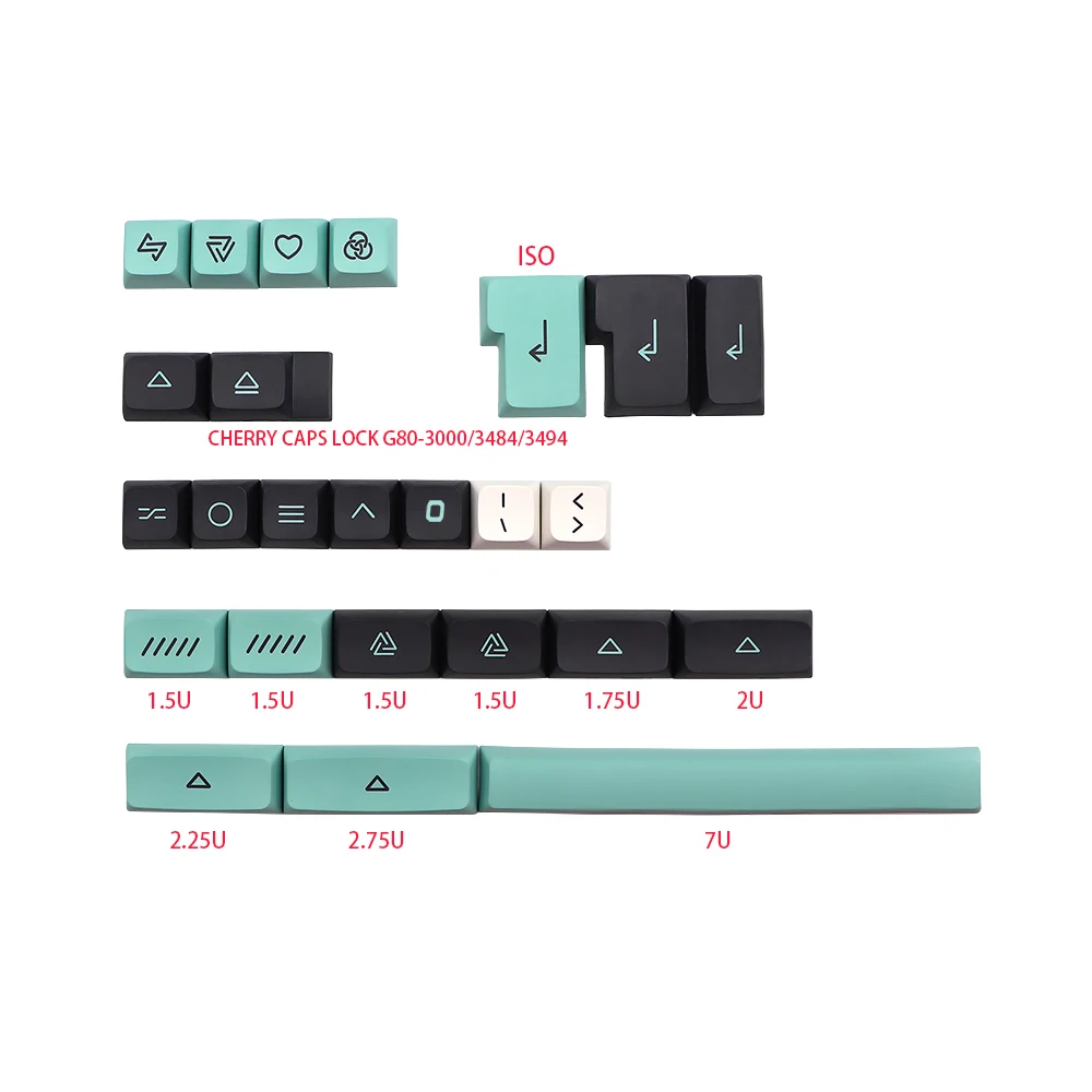 129 Key Geoma Keycap pbt XDA Keycaps per dz60/RK61/64/gk61/68/75/84/980/104 tastiera meccanica gmk Key Cap 7u Split Spacebar