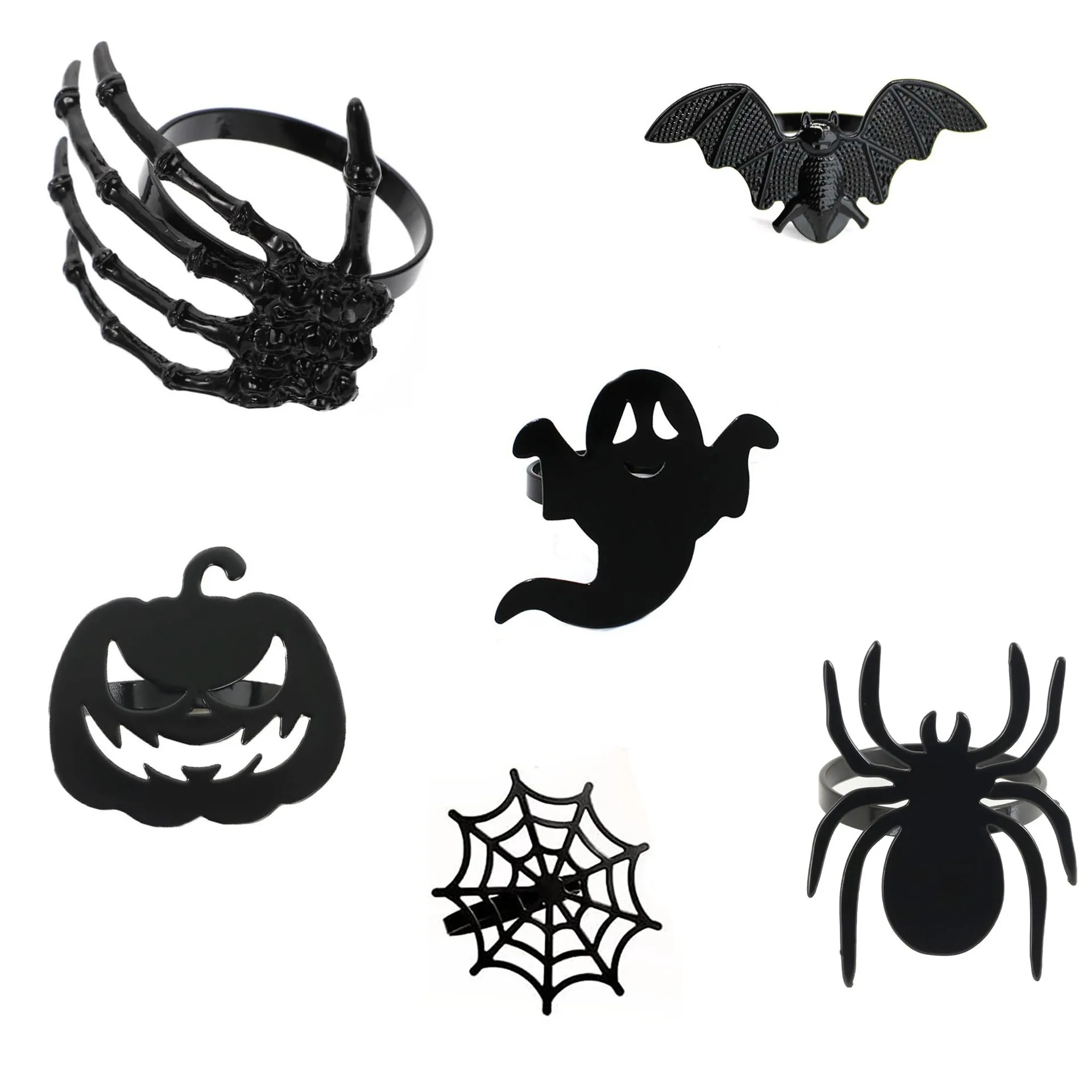 Kreative neue Halloween-Serie Serviettenschnalle Geist Hand Spinne Kürbis Serviettenring Halloween Party Dekoration