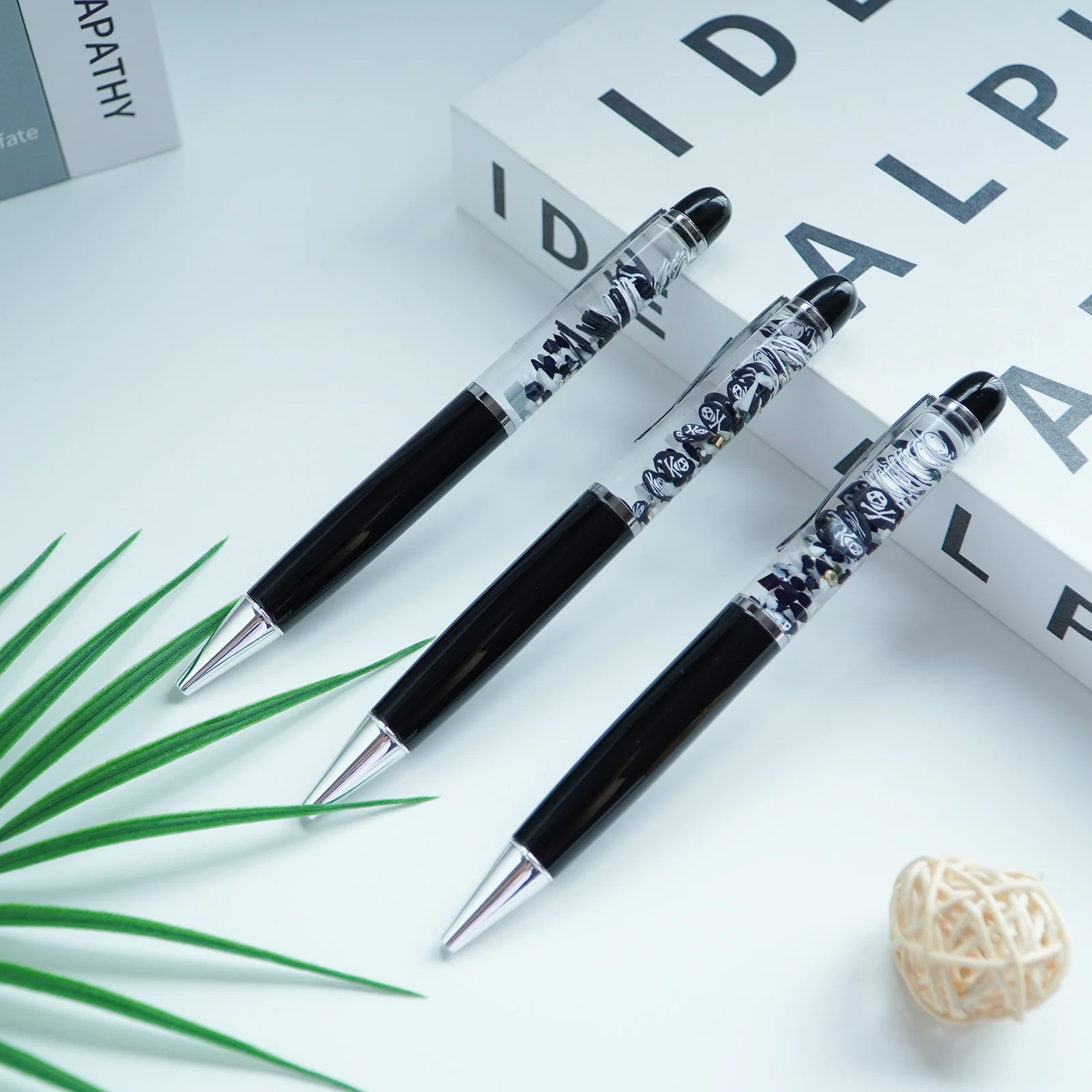 Poisonn Skull Fun Pens Cute Floater Floating Liquid Writing Journaling Office Pen Novelty Gag Gifts